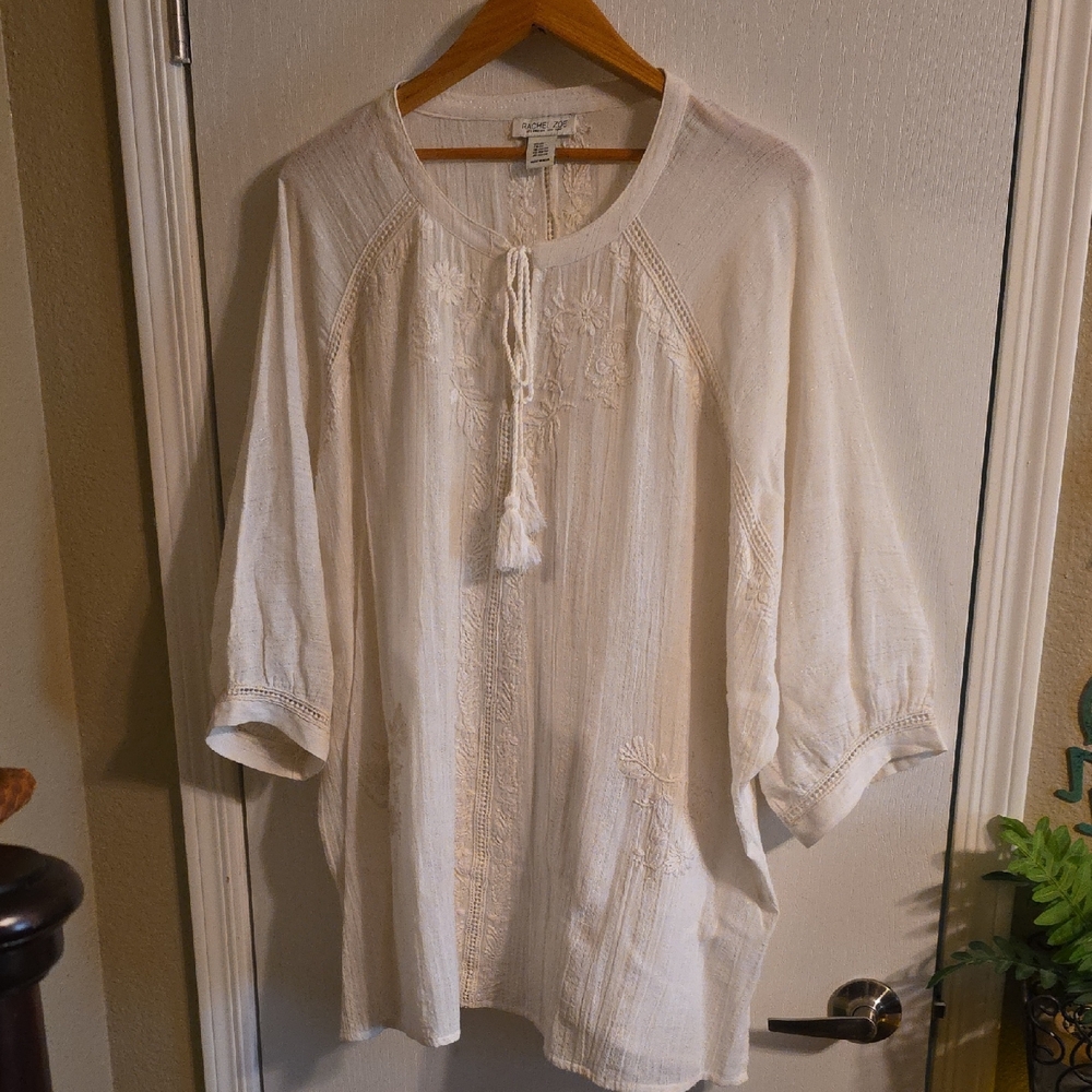 Rachel Zoe Ivory Embroidered Blouse